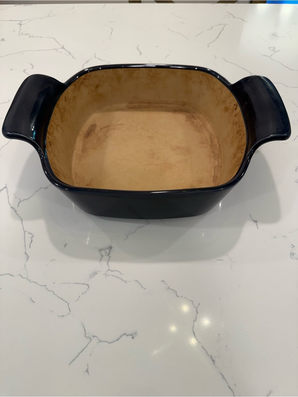 Pampered Chef 8” blue square stoneware
